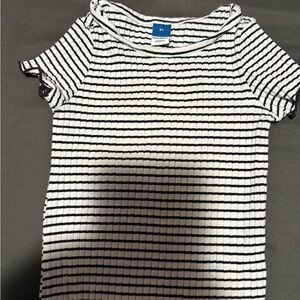 Old Navy Black and White Striped Kids Tee